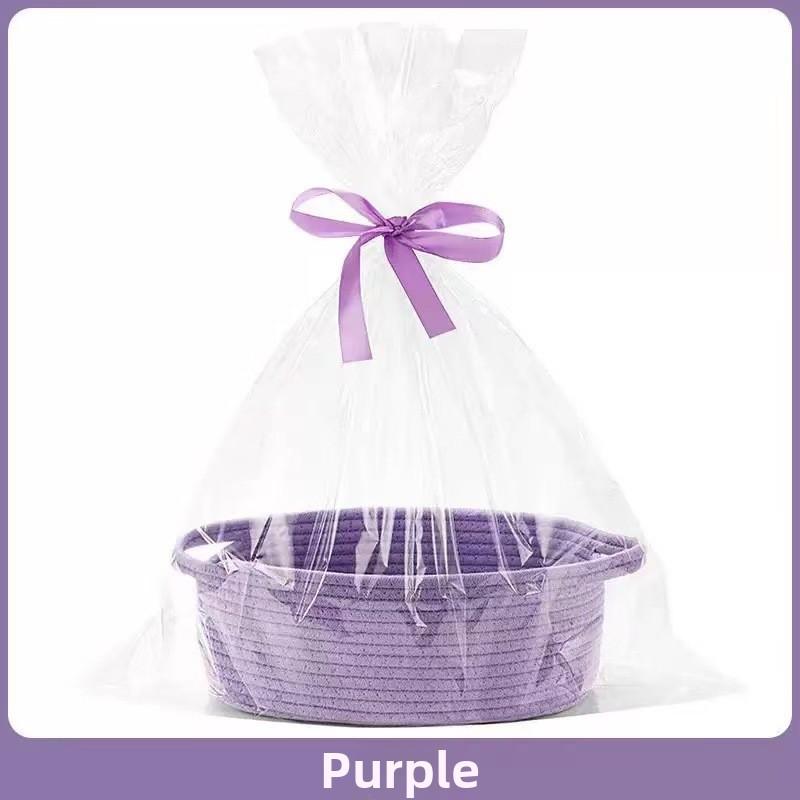 Rectangular Cotton Rope Organizer With Multiuse Design For Home And Office
