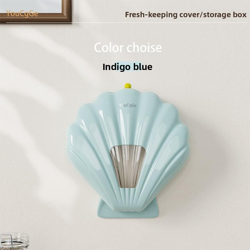 1PCS New Shell Fresh-keeping Storage Box Kitchen Wall-mounted Storage Box Creative Punch-free Kitchen Storage Rack