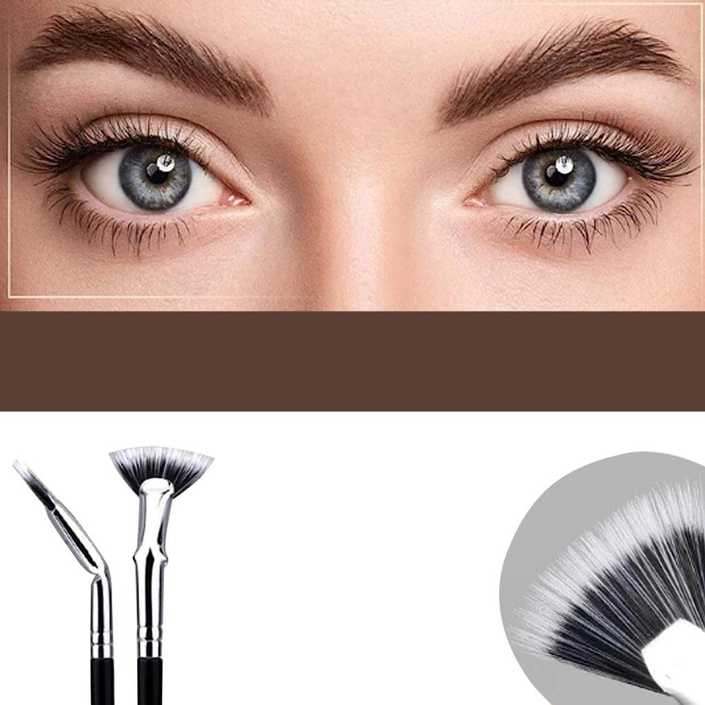 Faltbarer, abgewinkelter Wimpernpinsel mit Wellenschliff, Mascara-Fächerpinsel, Augenbrauenpinsel, Wimpernkamm, Make-up-Tool mit weichen Borsten