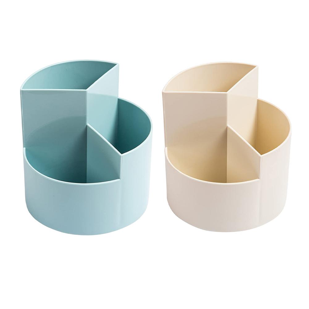 360 Degree Rotatable Pen Holder Spinning Pen Holder 3 Slots Desktop Storage Holder Multi-Function for Study Office