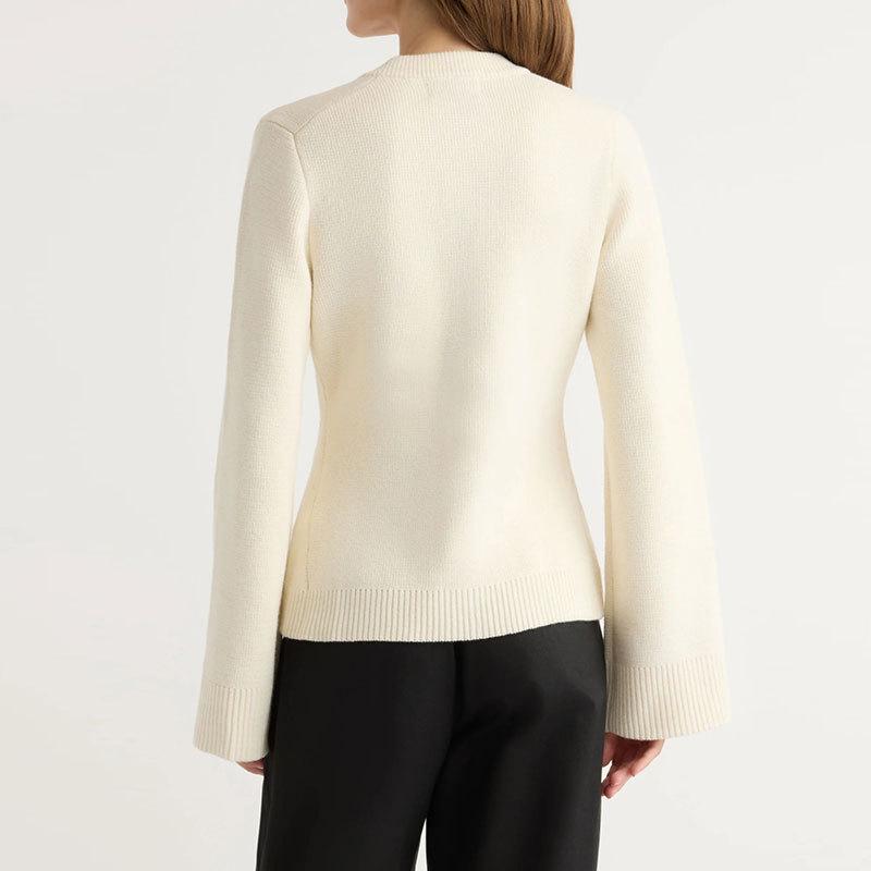 2026 Autumn/Winter Cross-Border Style Knit Cardigan: Single-Breasted, Round Neck, Waist-Cinching Sweater Top