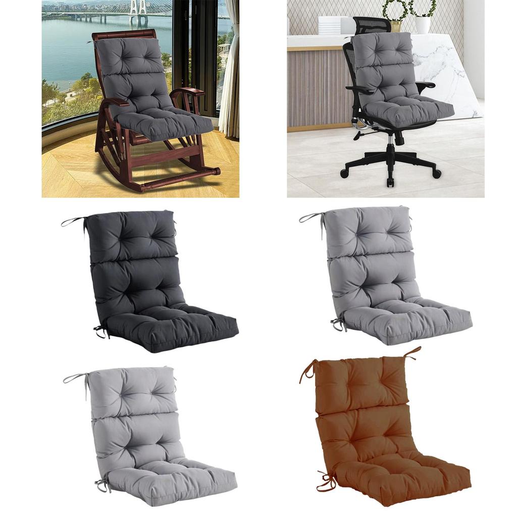 Outdoor Seat Back Chair Cushion All Seasonal Soft High Back Chair Cushion for Outside Living Room Garden Patio Furniture Cafe