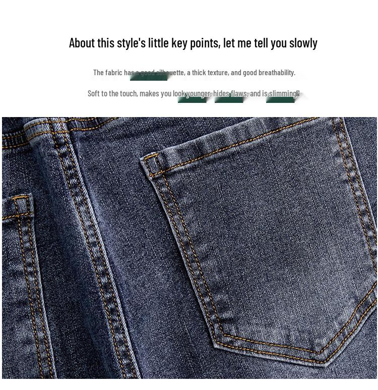 Plus Size Women's High Waist Slimming Denim Pants - Casual Loose Fit