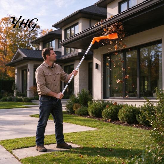 Roof Eaves Debris Removal No-Climb Gutter Cleaning Tool, Ground-Level Cleaner with 45-Degree & 120-Degree Multi-Angle Head, Home Exterior Supplies