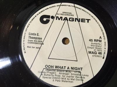 7-Zoll Schallplatte LINDA G. THOMPSON - Ooh Was für eine Nacht (Special Disco Mix MAG46PROMO Magnet 1975 UK Dance & Electronica Gebraucht