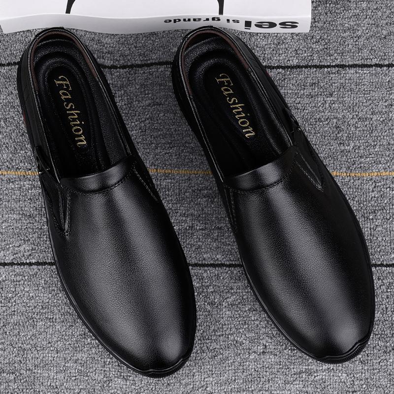 High End Men's Genuine Leather Casual Shoes Soft Soles Flat Bottoms Casual Shoes for Daily Commuting Men's Business Dress Shoes