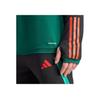 adidas Striped Letter Print Stand Collar Long Sleeve Soccer Jersey Men Tops Green IQ1523