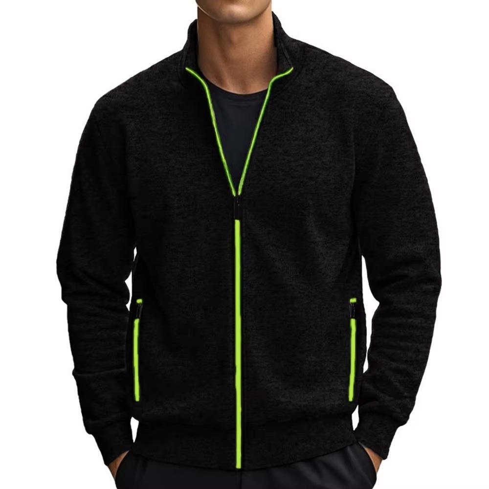 Spring  Men's Stand Collar Jacket, Simple and Fashionable Casual Outerwear, Versatile Trendy Design
