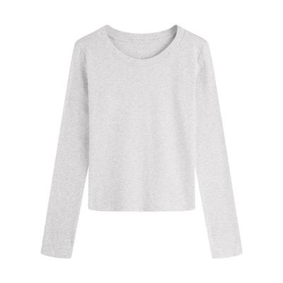 Women Long Sleeve T-shirt Crew Neck Tee Breathable Skin-friendly Basic Tee Autumn Winter Inner Wear Top