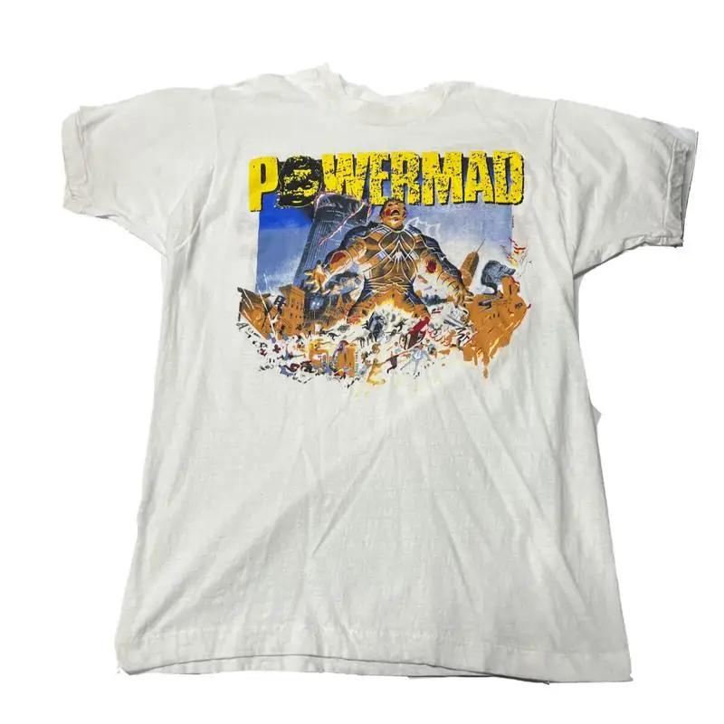 

Sale Vtg Powermad Band Tour Concert Heavy Cotton White Full Size T Shirt 5XL різнокольоровий