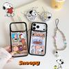 Cartoon Cute Snoopy Peanut Charlie Magsafe Wireless Charge Case For iPhone 11 12 13 14 15 16 17 Pro Max Snoopy Magnetic Holder