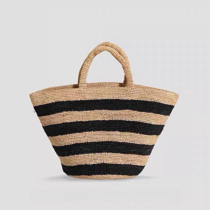 Пляжная сумка-тоут из соломы, Большая летняя плетеная сумка в стиле бохо, Плетеная вручную ротанговая сумка для женщин