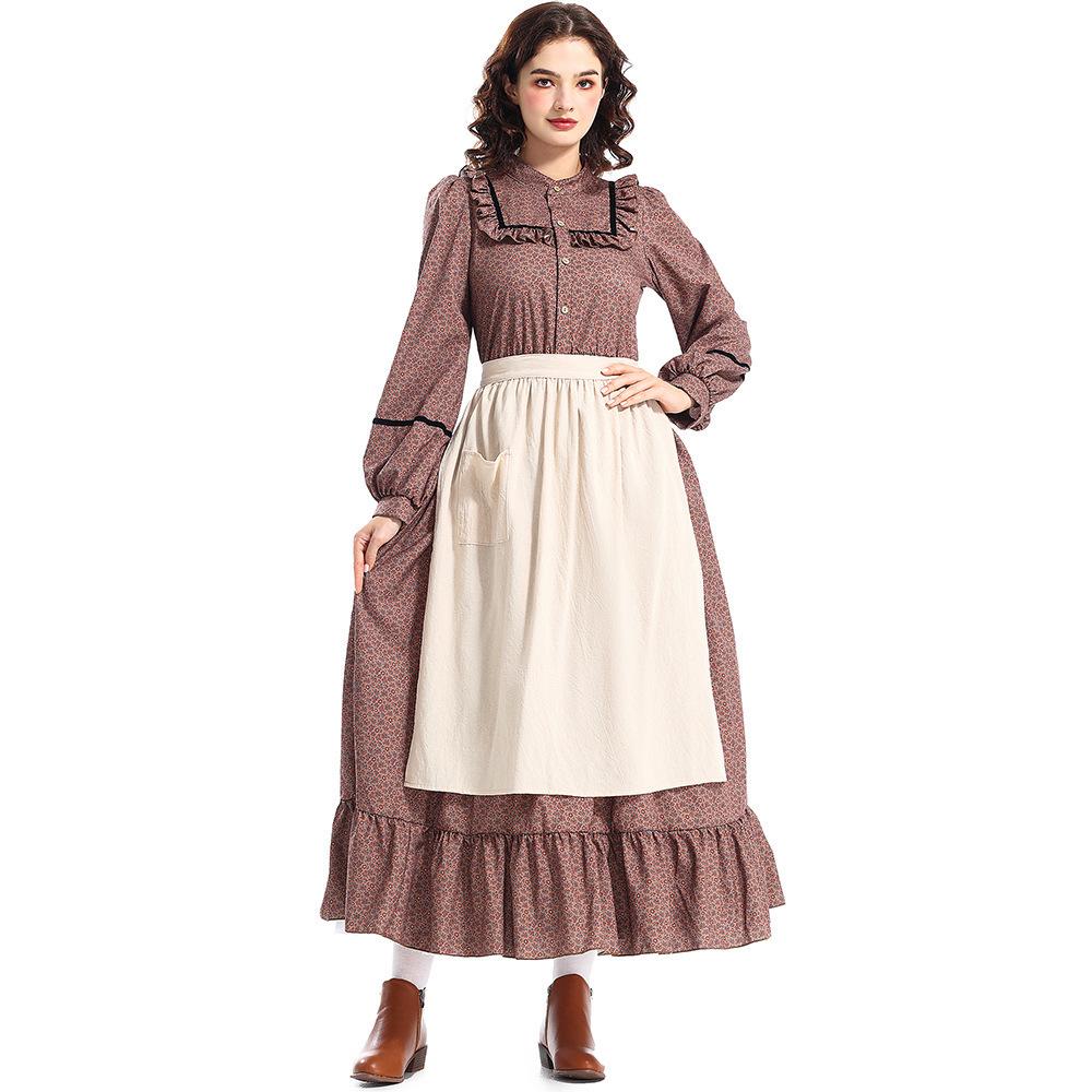 Prairie Colony Viktorianisches Blumenkleid – Halloween-Pionierkostüm