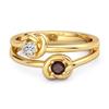 Garnet Infinity Knot Bypass Ring - 925 Sterling Silver Gold Vermeil