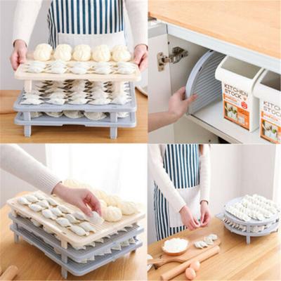Foldable Dumpling Tray Household Dumpling Meal Mat Noodle Cover Mat Plastic Multi Layer Dumpling Kitchen Supplies