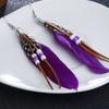 Feathers Earrings Long Ear Drop Ornament Bohemian Pendants Plume Pendant Dangling Earring Dangler for Dress Adornment