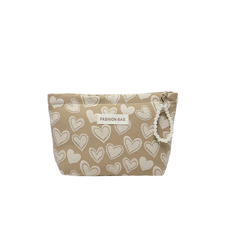 Trendy Pink And Black Canvas Travel Makeup Bag Versatile Cosmetic Storage Pouch хаки