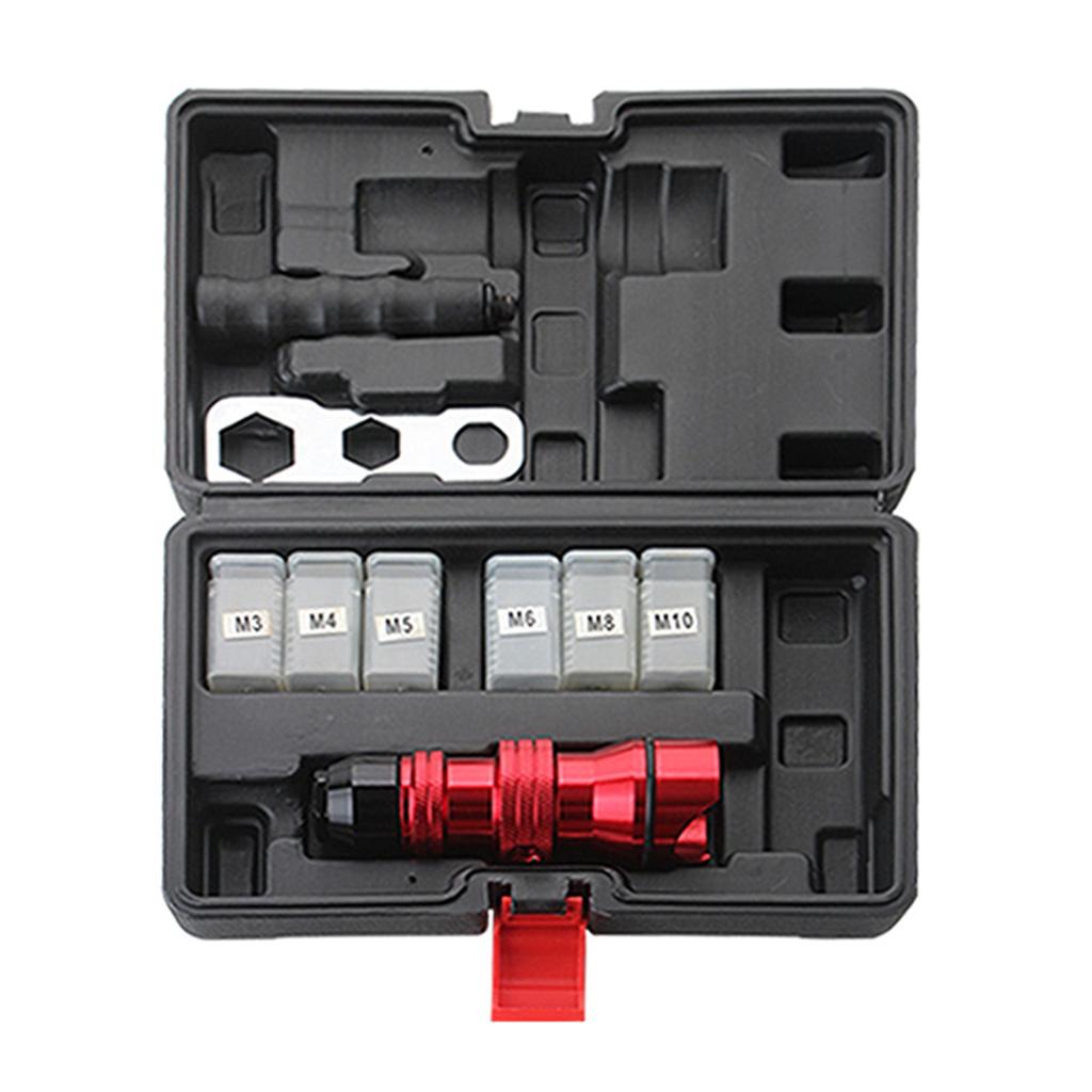 Cordless Drill Electric Rivet Gun Adapter Rivet Nut Drill Adapter Kit M3-M10 Cordless Rivet Nut Tool for Electric Drill
