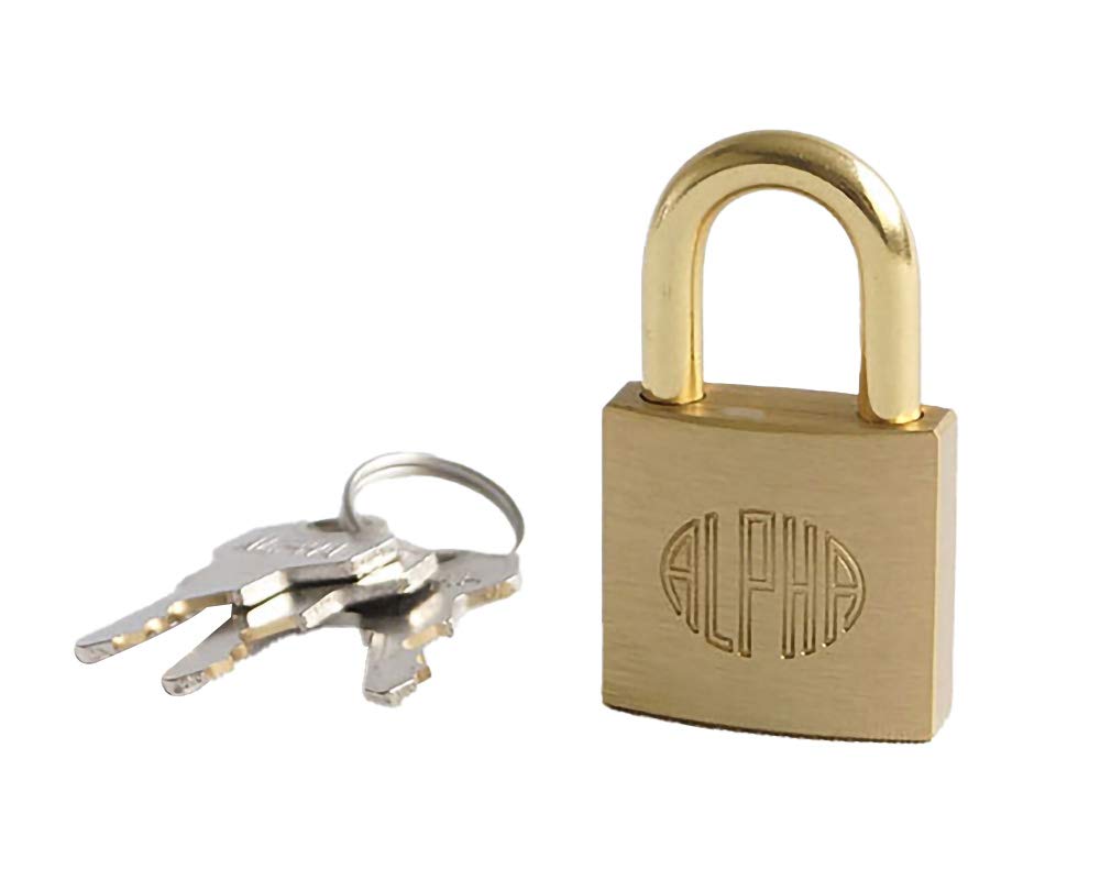 ALPHA padlock same Kansai number for NO.1000-25, key, 10C11, brass, anti-theft, bicycles, mailboxes, lockers. золотой