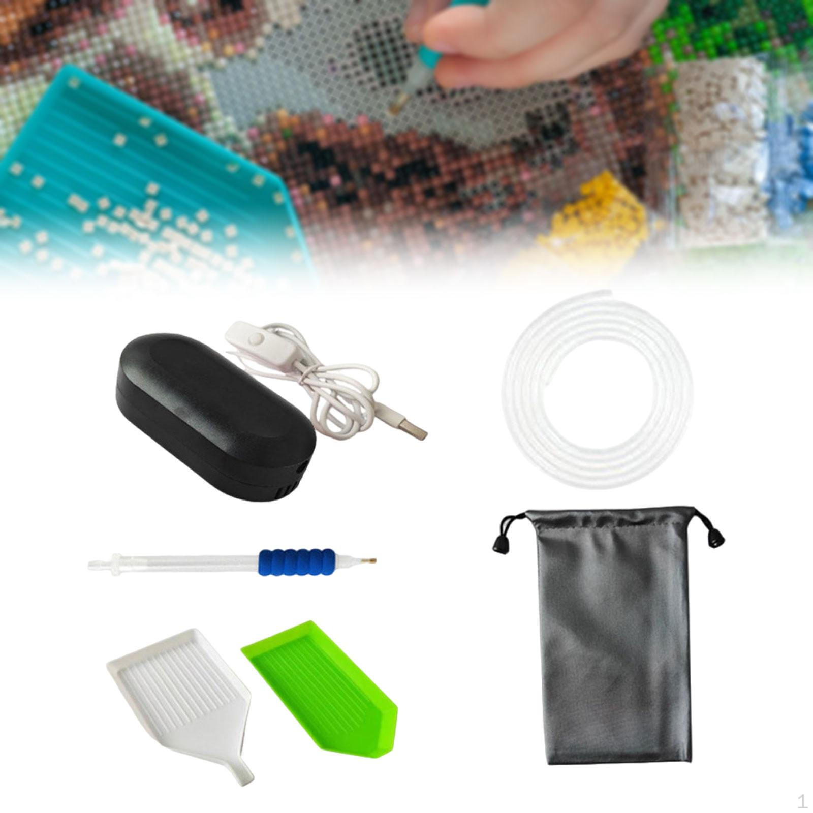 

Набор для алмазной вышивки с электрической ручкой для рисования и сумкой для хранения для рукоделия крестиком чёрный