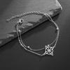 1PC Witchcraft Witch Knot Stainless Steel Geometric Hollow Flower Box Chain Cuff Bracelet Women Fashion Irish Adjustable Amulet Gift