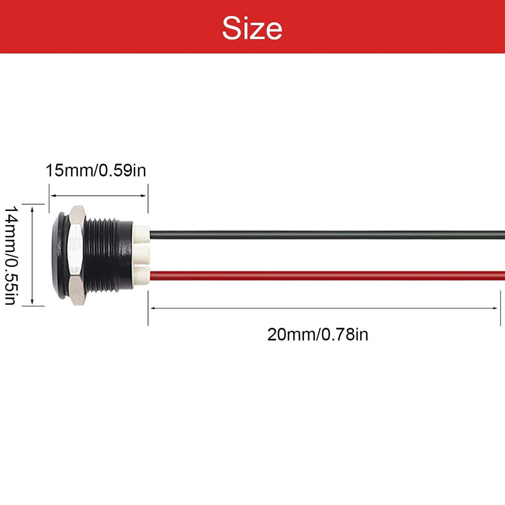 weideer 1/2"(12mm) LED Indicator Light Waterproof Metal Signal Indicator Pilot Dash Light (Blue