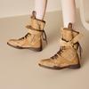 Inner heightening Martin boots women's new Maillard boxing boots frosted leather lace-up short boots