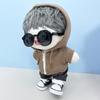 Niannyyhouse 10cm, 15cm, 20cm Plush Clothes, Hoodie, Pants, Glasses, Canvas Shoes, Sportswear, Cotton Doll Outfit (Black-15cm)
