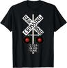 Men's and Women's T-shirts Railroad Crossing Sign Train Lover Railway Signal Funny Graphic