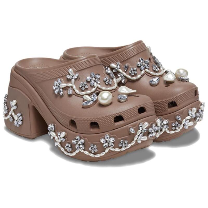 SIMONE ROCHA X Crocs Mermaid Comfortable and Versatile Hole Shoes Unisex Latte Colour
