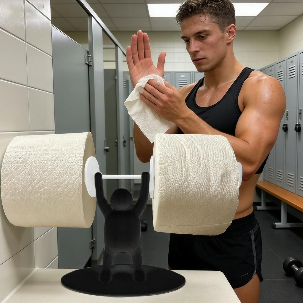 Counter Paper Towel Holder Horizontal Tissue Roll Storage Weight Lifting Men Decorative Paper Towel Holder For School Trips