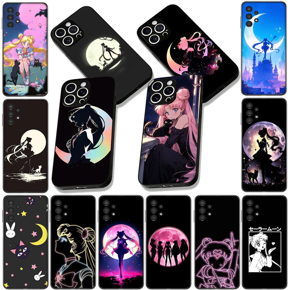 Cover for Samsung Galaxy S22 S21 S20 FE Ultra Plus A35 A36 A55 A37 A33 A34 A57 Coque Phone Case Lovely S-Sailors Poster Moon