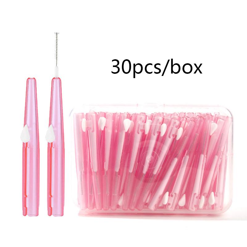 

30Pcs/Box Toothpick Dental Interdental Brush 0.6Mm-1.5Mm Cleaning Between Teeth Oral Care Support Orthodontic I Shape Tooth Floss