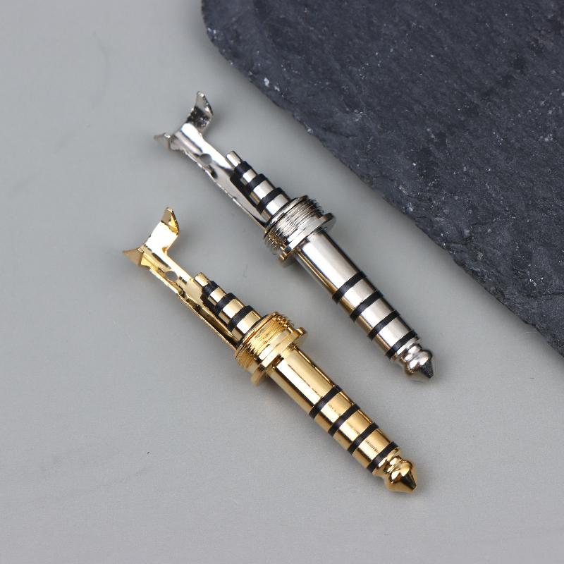 HIFI 4.4MM 5Pole Balanced Audio Plug Copper Rhodium Plated with Clip for Custom Studio Headphones