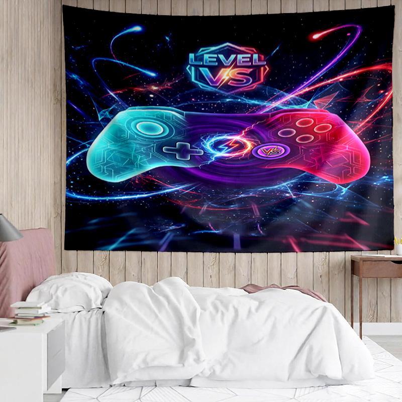 1PC Neon Gaming Controller K-pop music group Tapestry Accessories for Bedroom,Livingroom, dormitory Room Wall Decor Fan Birthday Gifts