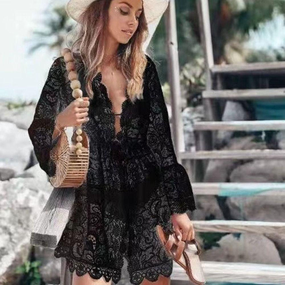 Lace Bikini Cover Up Polyester Beach Skirt New Swimwear Dress Beach