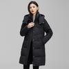 Women's Winter Mid-Length Down Jacket - Fashionable, Thick, Warm, 90% White Duck Down, Over-the-Knee Style