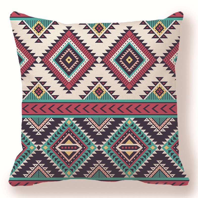 Bohemian Ethnic Style Collection Digital Printing Short Plush Pillow Covers For Car Sofa Office Cushion Cover Home Goods