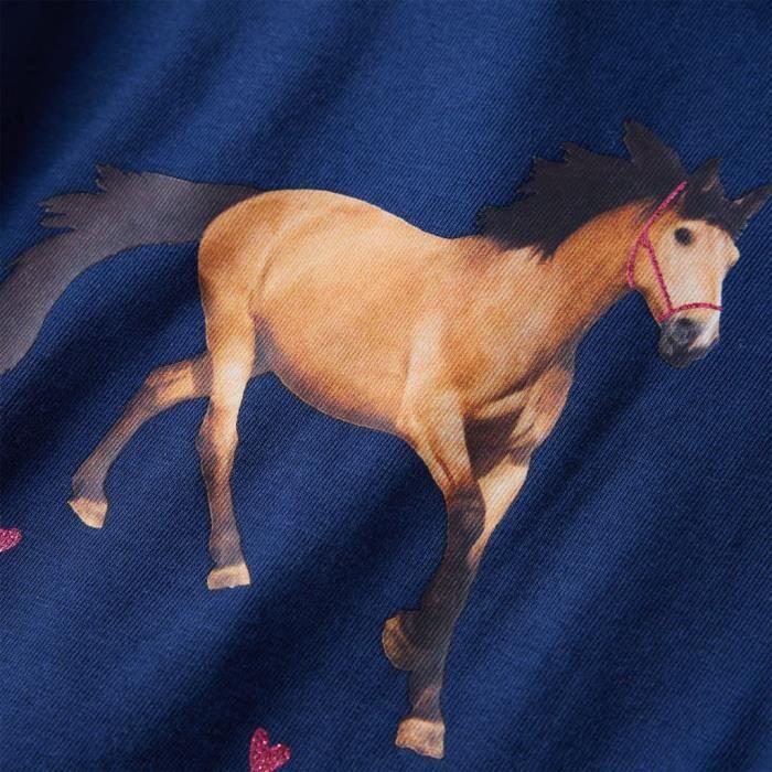 Children's Long-sleeved T-shirt with Horse Print 3 Colors and 5 Sizes Available