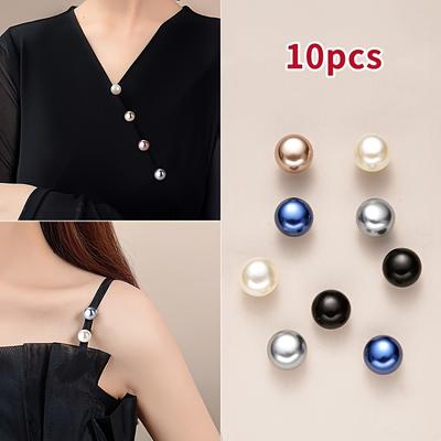 10 ks Neviditelné knoflíky s perleťovým vzhledem pro hrudník a výstřih, Bezšicí zapínání proti odhalení