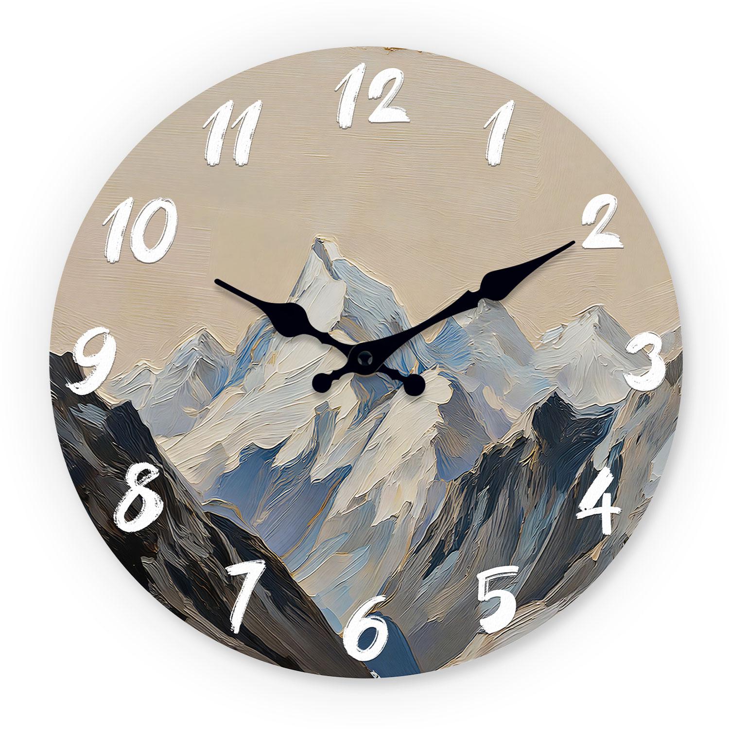High-Standard Mountain High-Standard Scene High-Standard Wooden Wall Premium-Quality Clock 10-16Inch Premium-Quality Silent First-Class Wall (as the picture,10Inch)