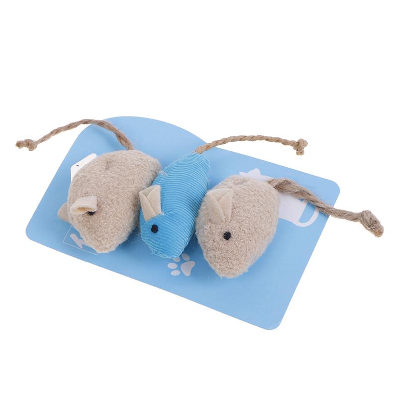 Cat Toy Imitation Plush Mouse 3 Pack Containing Cat Mint To Amuse Cat
