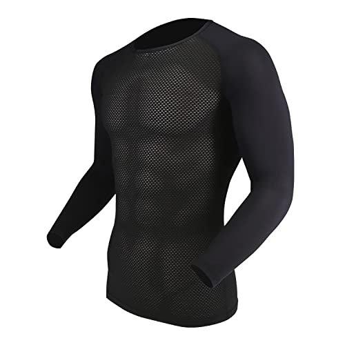 Otafuku Glove Summer Cooling Long Sleeve Crew Neck Base Layer JW-715 Black SS Size