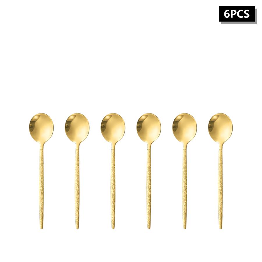

Набор золотых столовых приборов из нержавеющей стали 4/6/16/24 шт. с ручками с трещинами, набор столовых приборов в португальском стиле, подходит для семьи, отеля, ресторана