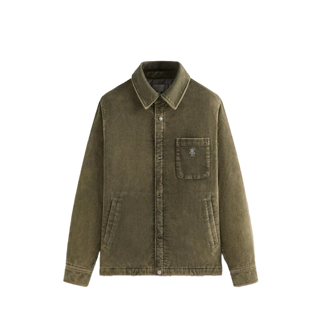 Kith FW24 Washed Corduroy Brixton Puffed Shirt Jacket Solid Color Single-Breasted Lapel Long Sleeve Jacket Men jackets Green KHM010607-2004