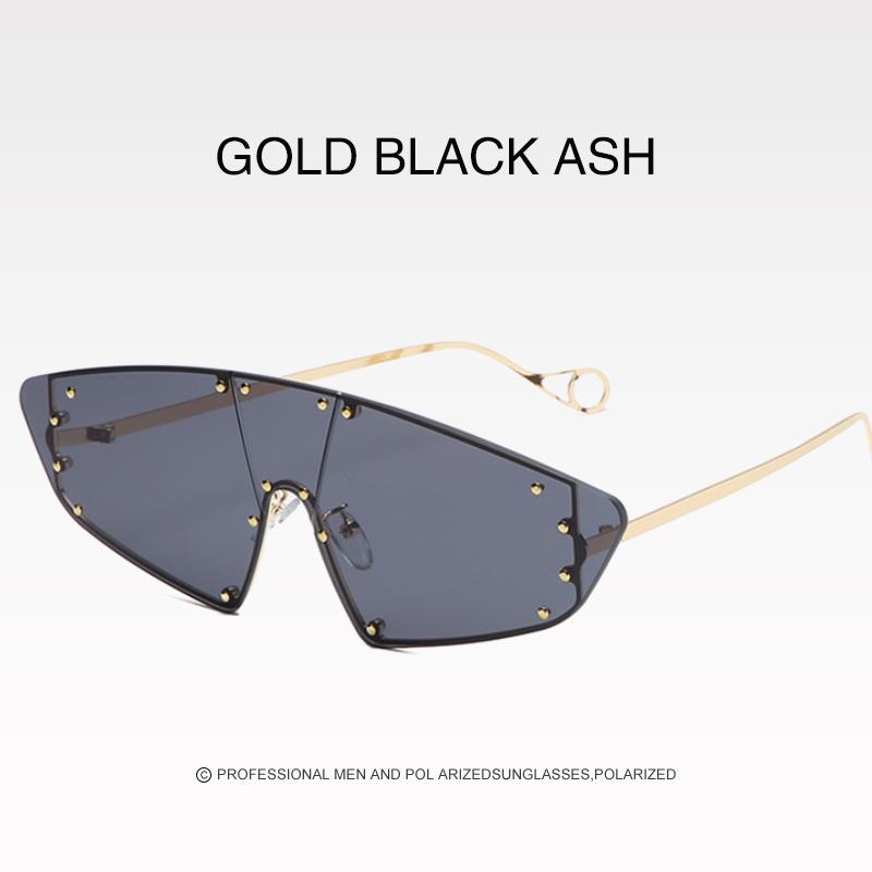 New Fashion Eye Protection Technology Future Women Irregular Mirror Rivet Glasses Vintage Sun Glass for Women Men UV400