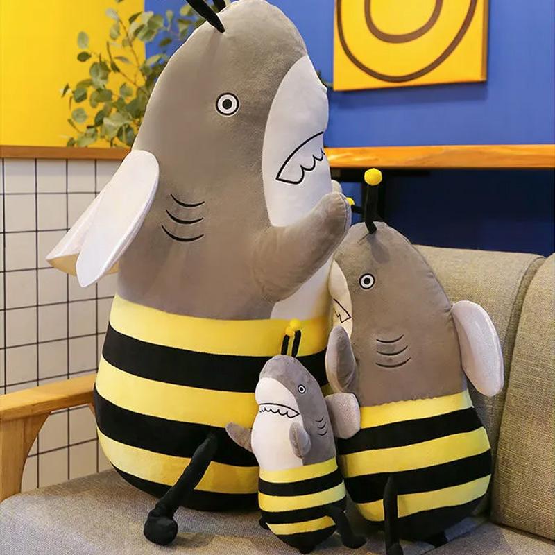 

Чистая красная акула пчела, плюшевая игрушка, кукла-пчела, подушка, пародия, подарок для подруги, маленький сюрприз, студенческий подарок на день рождения 35cm