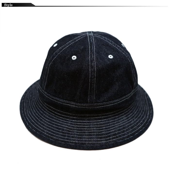 Kojima Genes Army Hat, Denim & Hickory, Military-Inspired Workwear Cap, Made in Japan Okayama, RNB-9064