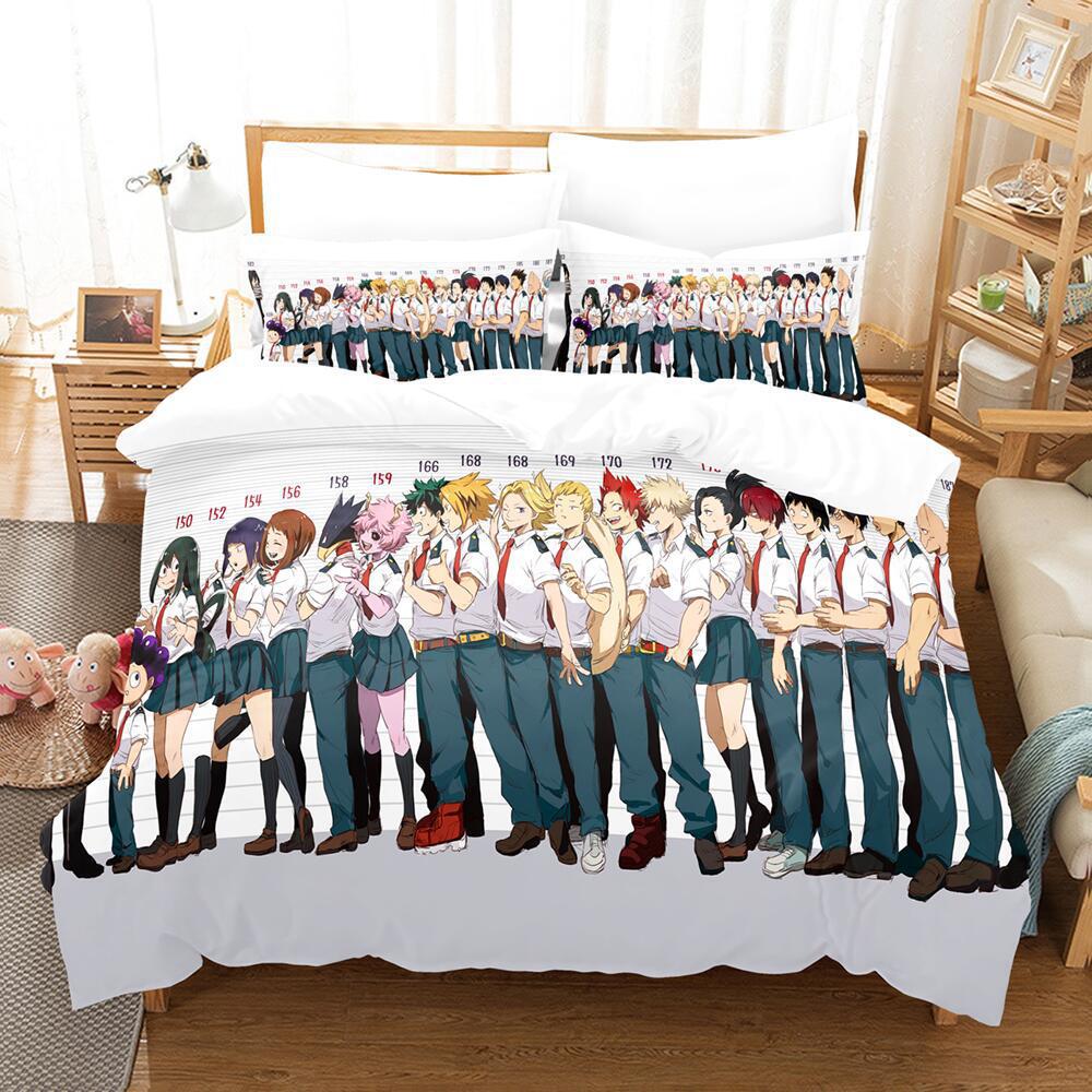 My 3D Cartoon Animation Bedding Microfiber Polyester Cotton 90G Duvet Set Three-Piece Set