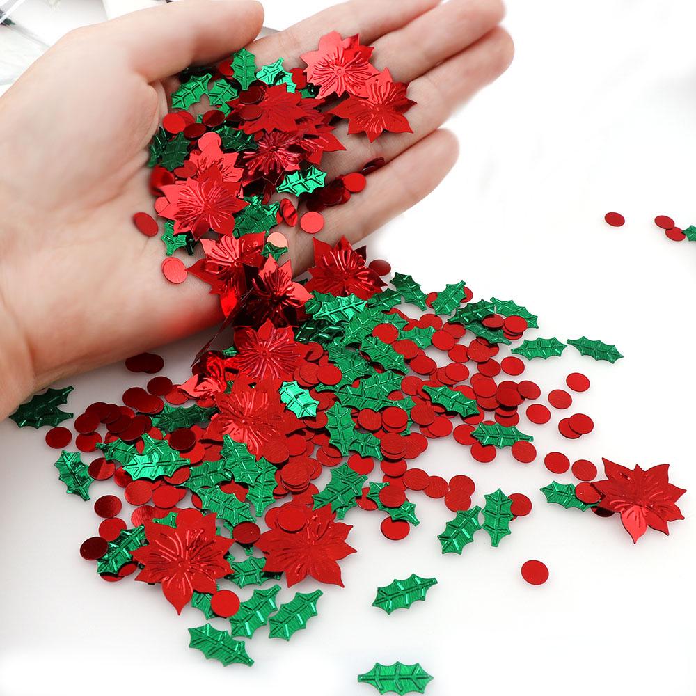 

15g Holiday Decor: Red Flowers, Holly Leaves & Berries Ornaments DK768-9